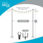 BIRDROCK HOME Poles for Outdoor String Lights - Weather Resistant, Durable, Easy to Install, Sturdy Pole for Garden, Patio & Backyard - Set of 2, 10ft, Black