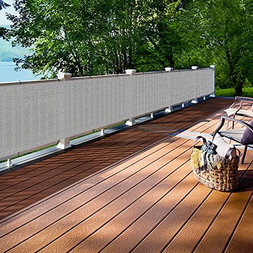 3'x50' gray balcony privacy screen fence outdoor patio on a desk or shelf
