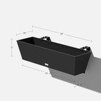 Veradek Pure Series Railing Planter - Plastic Hanging Planter for Outdoor Balcony/Fence | Durable All-Weather Use with Adjustable Brackets | Modern Décor for Flowers, Succulents, Hanging Plants