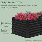 6x2x2FT Galvanized Raised Garden Bed,Planter Raised Beds-Metal Garden Box,Large Plant for Outdoor Planting, Vegetables Bed，Flower,herb-Black