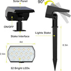 Solar Spot Lights Outdoor Waterproof IP65, [4 Pack/65 LED] 2-in-1 Solar Landscaping Spotlights, 3 Lighting Modes Solar Powered Garden Flood Light for Patio Pathway Driveway Yard Pool (Warm White)