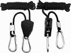 2 PCS 1/8 inch Heavy Duty Adjustable Grow Light Rope Hanger, 150 lbs Light Rope Hangers for Grow Plant Fan Filter Light Room Equipment