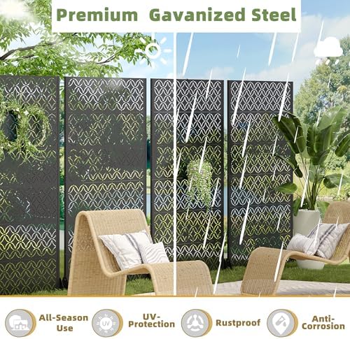 casaphoria metal privacy screen outdoor, 72" h x, side view
