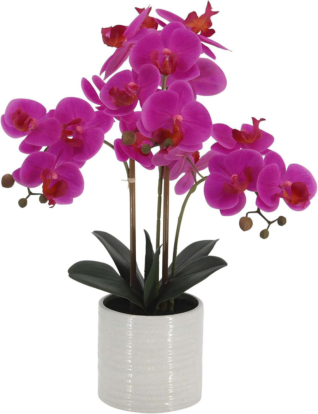 faux orchid plant 23" tall, realistic touch leaves, main product view