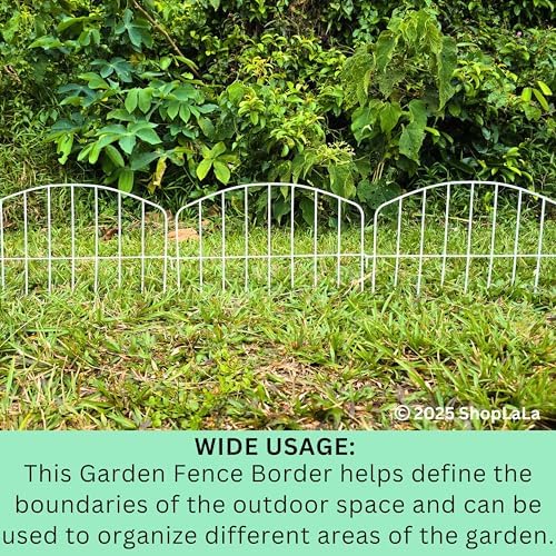shoplala garden fence border (10 panels) 13in(l) x showing dimensions