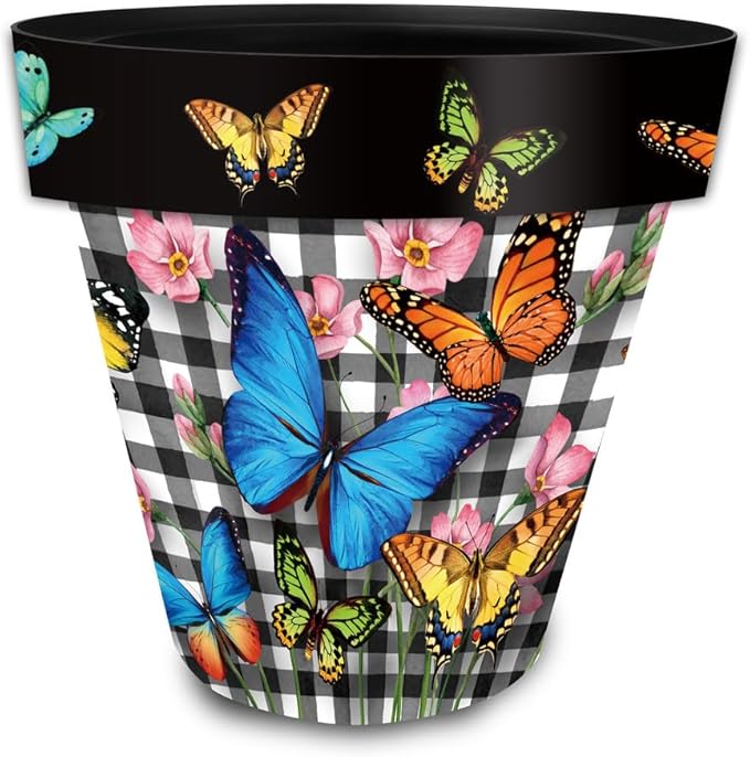 Briarwood Lane Checkered Butterflies Small Planter