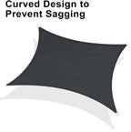 LOVE STORY Custom Size 9'x9' Graphite Grey Sun Shade Sail Rectangle UV Block Canopy Patio Sail Sunshades Fabric for Outdoor Garden Carport (We Make Custom Size)