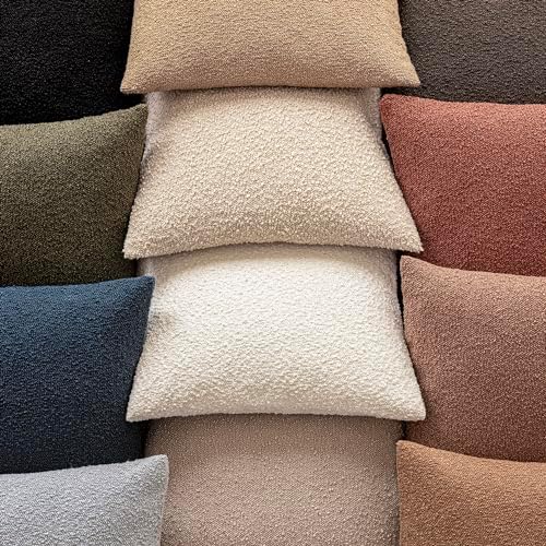 foindtower decorative textured boucle throw pillow covers 26x26 on a desk or shelf