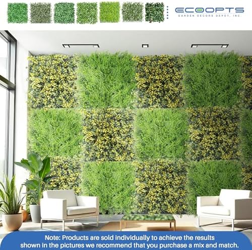 ecoopts 20" x 20" artificial ivy fence greenery on a desk or shelf
