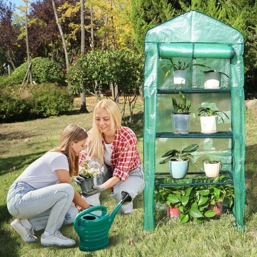 maxworks 4-tier portable walk-in greenhouse – 27" x showing dimensions