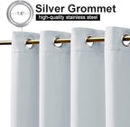 NICETOWN Greyish White Privacy Outdoor Curtain for Patio, Waterproof Thermal Insulated Room Darkening Top and Bottom Rustproof Grommets, Windbreak Drape for Porch, 1 Pack, W52 x L108 inches