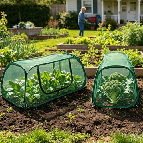 raised garden bed covers(45"x22"x18"), pop up mesh plant, close-up detail