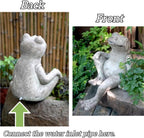 Whimsical Animal Pond Spitter, Outdoor Water Fountain with Pump and Hose, Antique Style Garden Water Fountain for Patio, Yard, Pond and Indoor Decor(Large)