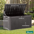 yitahome 100 gallon resin deck box, close-up detail
