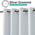 NICETOWN Large Outdoor Curtain for Cabana Waterproof, Rust-Proof Grommet Top Room Darkening Patio Door Panel Heavy Weight Keep Privacy for Party/Terrace, Greyish White, 1 Panel, W120 x L84