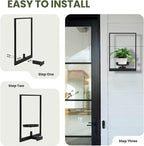 Wall Plant Holder Window Plant Shelves Set of 2, Wall Planters for Indoor Plants - Premium Metal Hanging Plant Holder for Indoor Outdoor Decor