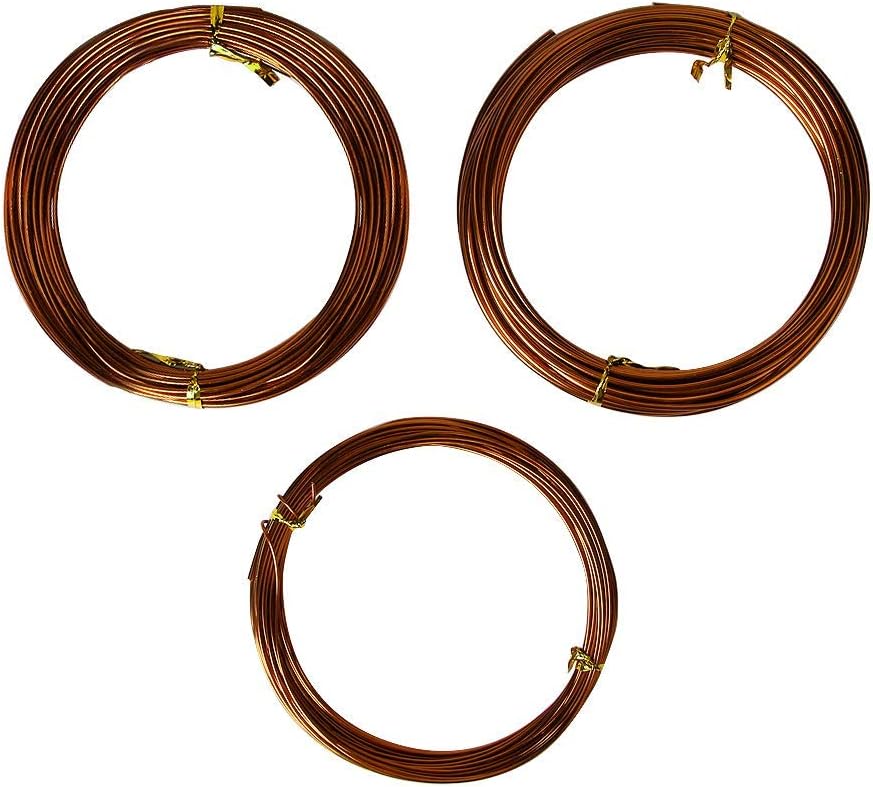 Quality Bronze Long Lasting Bonsai Training Wire Set of 3 Sizes - 1.0mm, 1.5mm, 2.0mm, Corrosion and Rust Resistant (32 Feet Each Size)