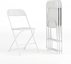 Flash Furniture Hercules Series Plastic Folding Chair - White - 4 Pack 650LB Weight Capacity Comfortable Event Chair-Lightweight Folding Chair