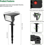 Solar Spot Lights Outdoor with 7 Lighting Modes RGB, 4 Pack Solar Color Changing Lights IP68 with 29 LED & Auto On/Off, Multicolor Outdoor Lights for Outside, Garden, Yard(Multicolor)