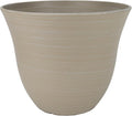 Classic Home and Garden Honeysuckle Resin Planters - Lightweight Indoor & Outdoor Plant Pots - UV-Resistant Plastic Flower Pots - Pot Planters for Flowers & Herbs (13" Grained Beige)