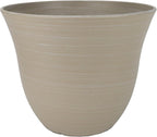 Classic Home and Garden Honeysuckle Resin Planters - Lightweight Indoor & Outdoor Plant Pots - UV-Resistant Plastic Flower Pots - Pot Planters for Flowers & Herbs (13" Grained Beige)