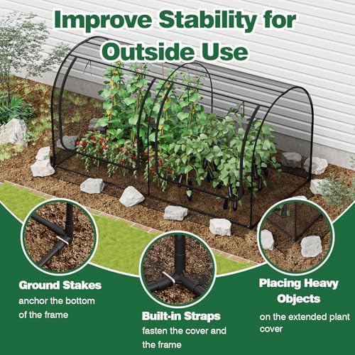 98x49x49in garden plant netting mesh cover for raised, package contents