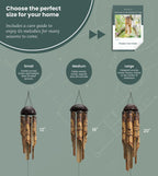 nalulu rustic bamboo wind chimes - outside outdoor showing dimensions