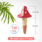 Self Watering Spikes Mushroom Shaped Plant Watering Globes | Irrigation Terracotta Watering Device Garden Waterer for Indoor Outdoor Plant 4 Packs