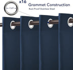 PureFit Outdoor Curtains for Patio Waterproof Weatherproof, UV Resistant Outside Curtains for Gazebo, Front Porch, Pergola, Sun Blocking Privacy Curtain, 120W x 108L inch, 1 Panel, Navy Blue