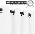 Easy-Going Linen Look Outdoor Curtains Waterproof Windproof Porch Curtains, Soft Thicken Outdoor Privacy Curtains for Patio, Gazebo, Grommet Top and Tab Bottom Drape, 1 Panel, 54x96 inch, White