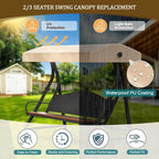 Porch Swing Canopy Replacement Top, 2/3 Seater Hammock Cover Top, Outdoor Swing Canopy Replacement Top Cover, Swing Chair Canopy Replacement for Garden Swing Chair,Blue,92" L x 46.5" W x 9" H