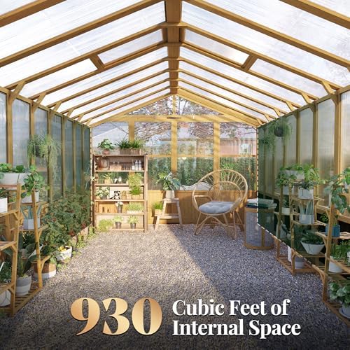 jocisland 10 x 13.2-ft wooden greenhouse, package contents