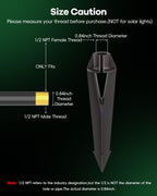 Landscape Lighting Stakes, 1/2 NPT Female Thread, 8.6 Inch Solid Plastic Spikes,Corrosion Resistant Replacement Spikes for Outdoor Garden Yard Path Lights, Spotlights 4-Pack