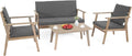 vingli outdoor patio furniture, 4 piece acacia wood, main product view