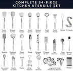 home hero 54-piece stainless steel kitchen utensils set shown in use