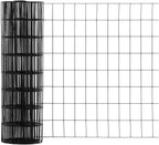 Fencer Wire Vinyl Coated 16 Gauge Welded Fence Wire Roll, Mesh Size 2-Inch x 3-Inch, Black Metal Garden Fencing Wire Grid Hardware Cloth, Multiple Use for Home Improvement