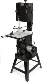 wen (ba1487) band saw with stand,two-speed,black,14-inch, close-up detail