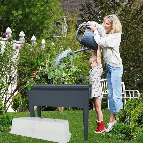 20.8 gallon vinyl plant box with legs and, package contents