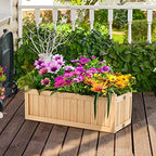 s afstar outdoor wooden planter box, folding raised shown in use