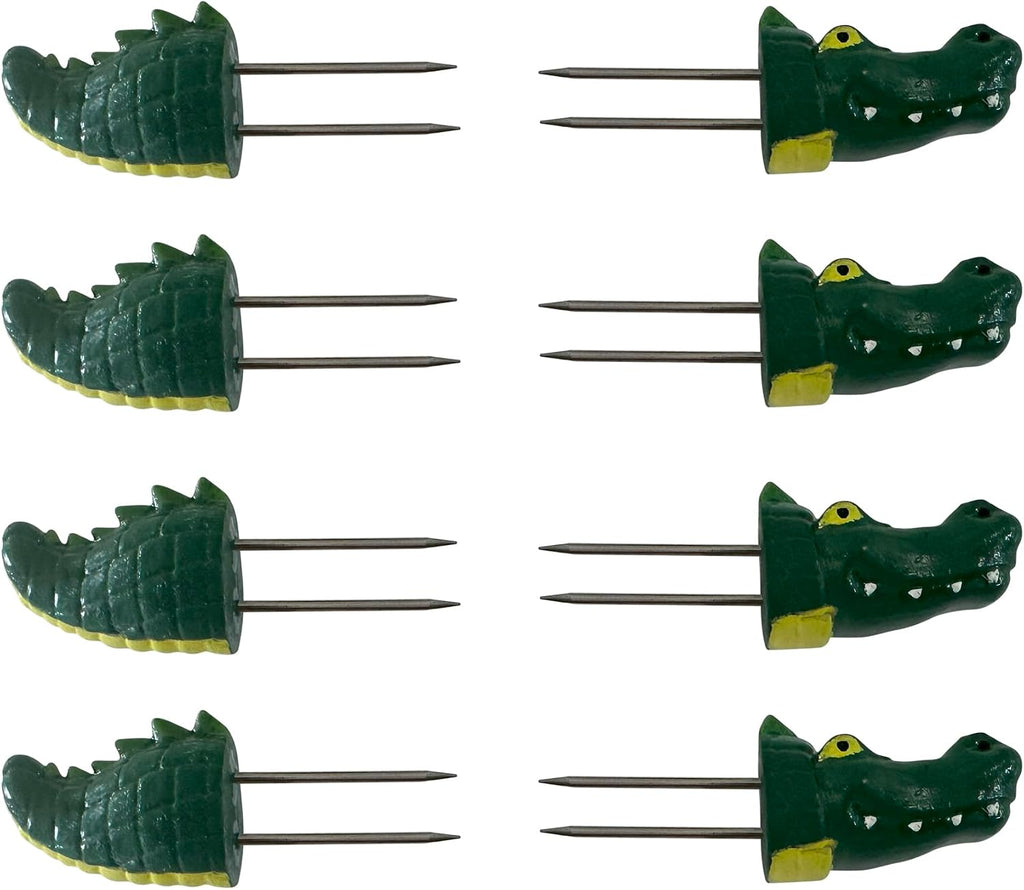 Outset Corn Holders, Crocodile Style Set of 4 Pairs, Croc Corn Handles | Keep Your Hands Clean While Eating | Fun Alligator Corn Skewers | Long Lasting Corn On The Cob Holders | Crocodile Décor