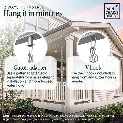 rain chains direct - modern loop rain chain, package contents