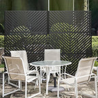 metal privacy screen outdoor 72" h×47" w,freestanding decorative, close-up detail