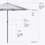 Tempera Patio Market Outdoor Table Umbrella with Auto Tilt and Crank, Large Sun Umbrella with Sturdy Pole & Fade Resistant Canopy, Easy to Set