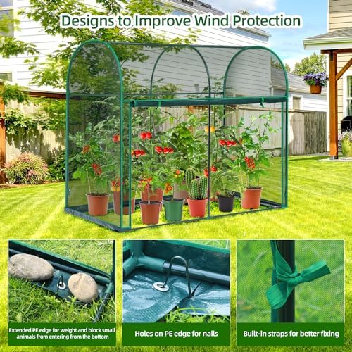 ohuhu crop cages for garden plant: 6x3x5 ft showing dimensions