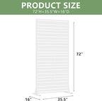 Casaphoria Metal Privacy Screen Outdoor, 72" H x 35" W Freestanding Decorative Privacy Screen for Patio Deck Balcony Garden with Stable Base, White-Benjamin
