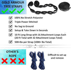 Gold Armour Camping Hammock - XL Double Hammock Portable Hammock Camping Accessories Gear for Outdoor Indoor with Tree Straps, USA Based Brand (Black and Gray)