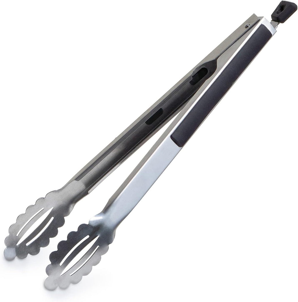 Grill Tongs - Heavy Duty 16in. Stainless Steel Tongs For Grilling, Cooking, Buffets, Etc. - Non-slip Grip And Well Aligned Scalloped Pincers For Precise Control And Better Handling Of Delicious Food