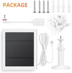 7 Pack IP65 Solar Panel for Rings Camera, 4W Solar Charger Compatible with Rings Spotlight &All-New Stick Up Outdoor Cam Battery, 10ft Long Cable with USB-C to Barrel Plug Adapter