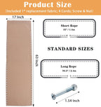 17" 19" 21" Wide Zero Gravity Chair Replacement Fabric, Repair Cloth with 4 Gravity Chair Replacement Cord Screws Kit, Zero Gravity Chair Accessories for Sling Patio Lawn Lounge Chair, Tan