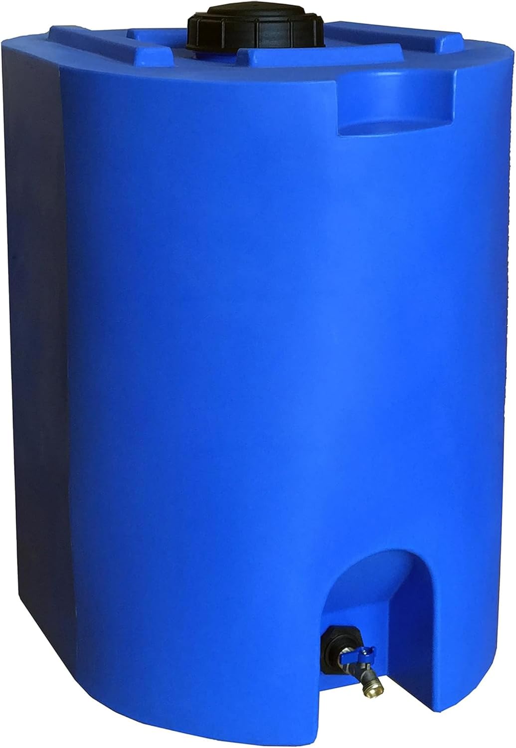 WaterPrepared 55 Gallon Unique Stackable Utility Water Tank, Blue | Emergency Water Storage Tank with Large Cap and Spigot for Easy Filling, Fits Through Standard Doorway